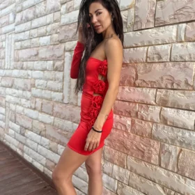 Flowers red dress