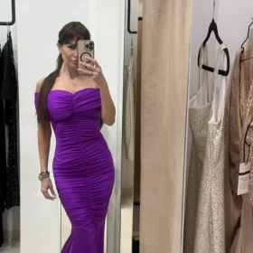 Magenta elastic dress