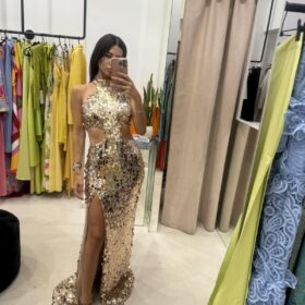 Gold maxi dress