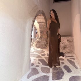 Brown maxi dress
